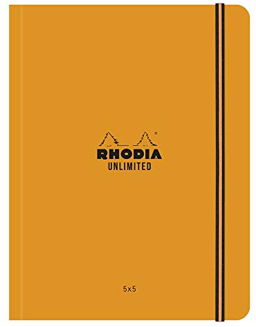 Rhodia 118758C Notizbuch Unlimited A5+ 60 Blatt kariert Orange