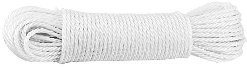Corda di Nylon, MAGT Corda Bucato for Il bucato in Nylon, 20m Multifunzionale Corda in Nylon Stendibiancheria e Molto per Campeggio Giardino Esterno Garage Clothesline White