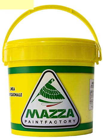 MAZZA Colorificio Pittura per Interni Lavabile Acrilica Lt 5-14 Per Muri Interni Ed Esterni Bianca e Colorata Colorificio (5 Litri, Giallino Mz1004/5)