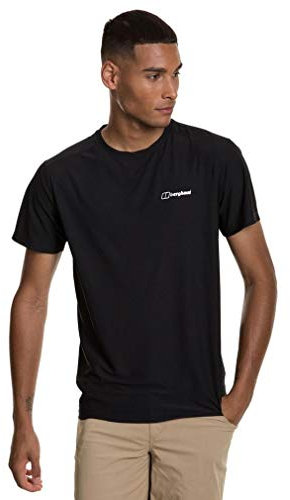 Berghaus Men's 24/7 Short Sleeve Crew Tech Baselayer T-Shirt | Moisture Wicking | Breathable, Black/Black, XS