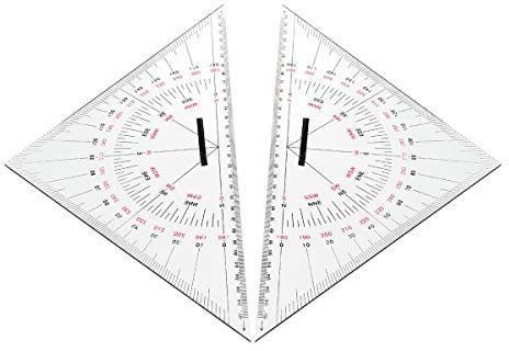 SGerste Navigations-Dreiecks-Winkelmesser, 300 mm, Acryl, Hypotenuse, nautische Quadrate, 2 Stück