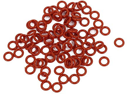 100 Stück 5 mm x 1 mm NBR-Gummi-Dichtungsringe hitzebeständige Ösen rot