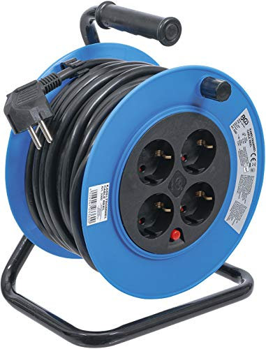 BGS Kabeltrommel - 15 m - 3 x 1,5 mm² - 4 Steckdosen - IP 20 - 3000 W