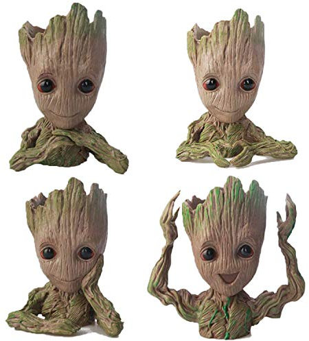 Ecosides Bébé Groot Pot de Fleurs,Baby Groot Pot à Plantes Succulentes,Bébé Mignon Modèle Jouet Pen Pot Pot à Crayons Pot à Stylo,pour Bureau et Décoration de Bureau (Style 8)