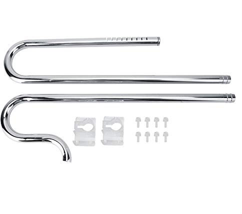 Set di Tubi Filtro in Acciaio Inox per afflusso e deflusso, Skimmer per Superficie dell'Acqua dell'acquario, Tubo Metallico Lily Senza Pellicola sgrassante, 12/16 mm