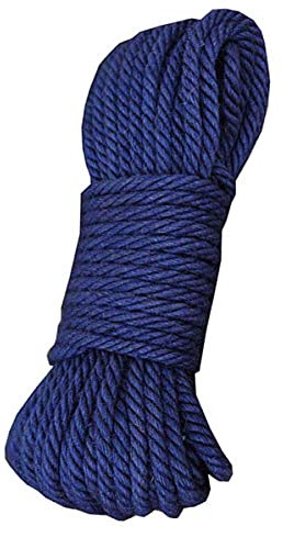 Fendawn Strive Corde de chanvre naturel - 8 mm - 20 mètres - Ficelle de jute pour travaux manuels, artisanat, bricolage, décoration, bleu