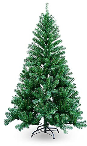 EINFEBEN - Albero di Natale artificiale, 210 cm, con supporto per albero di Natale in PVC, resistente, non infiammabile, con 1000 rami di colore verde