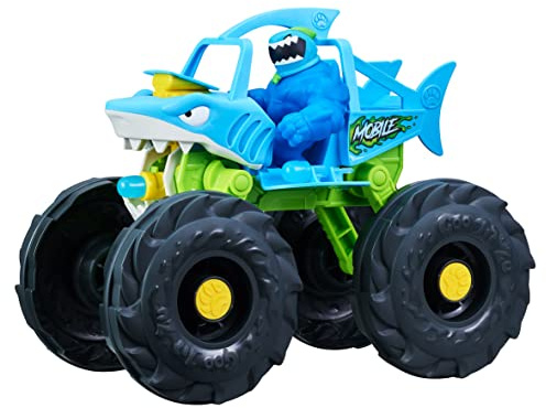 Heroes of Goo Jit Zu Stretch & Strike Thrash-Mobil: Fahrzeug mit Raketenwerfer und exklusiver, super Stretchy Thrash-Figur mit Glibberfüllung im Rennanzug