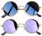 Joopin Runde Sonnenbrille Damen Lila Zwei Paar Polarisierte Sonnenbrille Herren Rund Schwarz Retro Vintage(Gold Schwarz und Gold Violett)