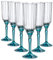 Bormioli Rocco 6X Bleu 210ml Florian Flûtes Champagne - Réutilisable Prosecco Vin Mariage Faire la Fête Buvant Verres Ensemble-Cadeau