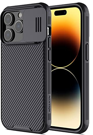 Nillkin Coque pour iPhone 14 Pro, CamShield Pro Coque avec Cache Camera pour iPhone 14 Pro 6.1 Pouces, Noir
