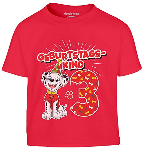 Geburtstagskind 3 Jahre Geburtstag Marshall Geschenk Kinder Jungen T-Shirt 104 Rot