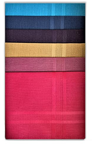 Style Square Men's Handkerchiefs, 100% Pure Soft Cotton Handkerchief, Pattern Colored Pocket Square Hankies, Great Gift, 43 x 43 cm (Assorted Set of 6 - AS-80266)