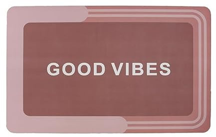 INTRECCI Tappeto Bagno, Tappeto Doccia Antiscivolo, Assorbente, Lavabile, 50x80 cm, Tappetino Magico per Bagno e Cucina. Modello: Good Vibes, Rosa