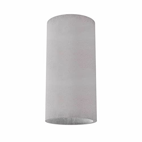 Tivendis Betoniq Beton Deckenleuchte modern klein DONOMA außen weiss innen silber - Industrial Design Betonlampe Deckenlampe mit LED Leuchtmittel GU10 - Lampe in Betonoptik für Decke