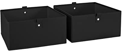 RiverRidge Kids 2pc 10.5in. W x 5in. H Folding Storage Bin Set - Black