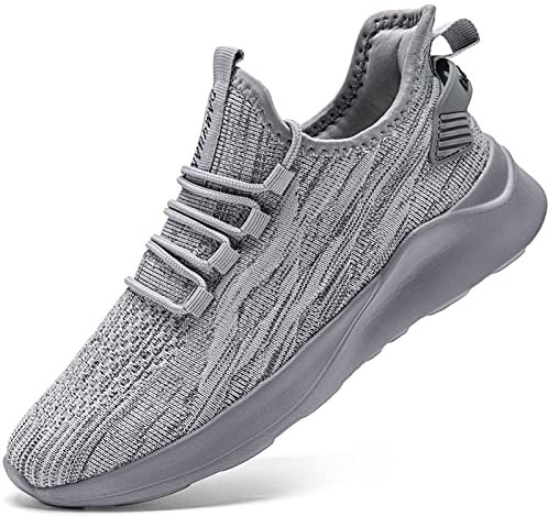 Oltyutc Schuhe Damen Turnschuhe Sportschuhe Leichte Laufschuhe Hallenschuhe Atmungsaktiv Walkingschuhe Indoor Fitnessschuhe Joggingschuhe Grau EU 41