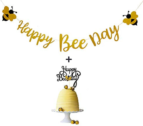 GotGala Gold Glitzer Bumble Happy Bee Party Kit für Bumble Bee themed Happy Birthday Party und Baby Shower Dekorationen