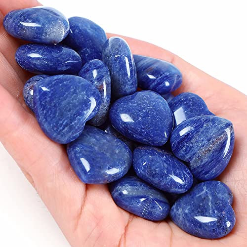 XIANNVXI 10 PC Lapislazuli Stein Kristalle Herz Steine Liebe Heilung Kristall Edelsteine Set Poliert NatüRliche Glückssteine