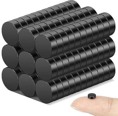 Wukong 5x2mm Neodym Magnete 100 Stück Kleine Schwarz Magnete, Mini Extra Stark Magnet für Whiteboards, Kühlschrank, Magnettafel und DIY-Projekt