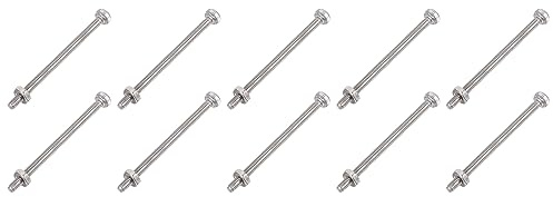 QUARKZMAN M2x30mm Sechskantkopf gerändelte Kappe Schrauben Bolzen Muttern Set x 30 Stück Edelstahl für Haushaltsgeräte und Büroausstattung, [Silberton]