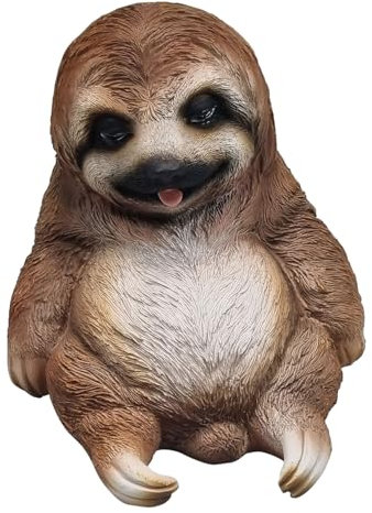 Fachhandel Plus – Dekofigur Faultier aus Polyresin, wetterfest für Garten & Wohnbereich - Realistische Gartendeko & Tierfigur zum Hängen, Sitzen oder Stellen (Bernd)