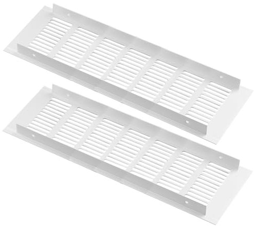 ZESLIV Rejilla de ventilación (2 unidades, aluminio, 100 x 300 mm), color blanco