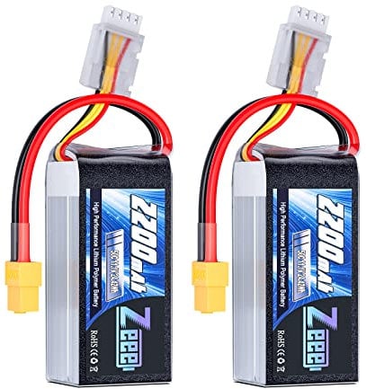 Zeee 3S 2200mAh Lipo Battery 11.1V 50C Shorty Pack Battery with XT60 Plug for RC Car Truck RC Vehicles Boat Drone RC Airplane Quadcopter Helicopter FPV Racing Hobby Models(2 Pack)