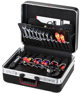 Parat Werkzeugkoffer CLASSIC Deep Space (mit Dokumentenfach, Zweiseitige Werkzeugtafel, Abdecktafel mit 15 Einsteckfächer, Soft-Touch Tragegriff, Werkzeugtasche) 488050171