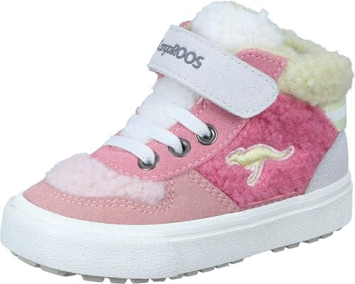 KangaROOS Jungen Unisex Kinder KAVU Shady Fur EV Sneaker, Rose/Multi, 24 EU