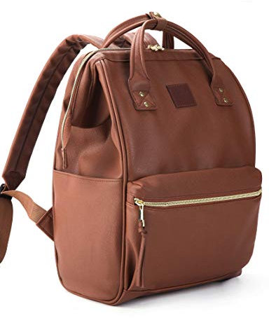 Kah&Kee Sac à Dos Cuir Femme - Portable Ordre PC Compartiment pour Collège, Voyage, Loisir et Travail