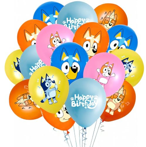 Globos de Cumpleaños Bluy, Globos Látex 42 Piezas, Decoracion Cumpleaños Bluy, Decoración de Globos PatrónPerro para Niños Fiesta de Cumpleaños, Fiesta Temática