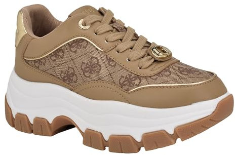 GUESS Damen Berrett Sneaker, Light Natural Logo 111, 37 EU