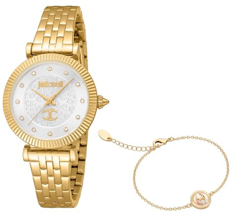 Just Cavalli Damen Analog Quarz Uhr mit Edelstahl Armband JC1L266M0025