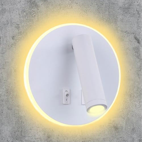 Lámpara de Pared Led, Lámpara de Pared de Lectura Junto a La Cama con Puerto de Carga Usb, Luz De Lectura Junto a Cama Ajustable, para Dormitorio Salón Cabecera Sala de Estudio - Blanco 3000k