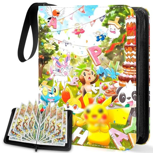 Sammelalbum für Karten, Sammelkarten Album, Sammelmappe, PU Tragbar Doppelseitiger Seitenschutz Ordner Binder, 50 Seiten 400 Taschen