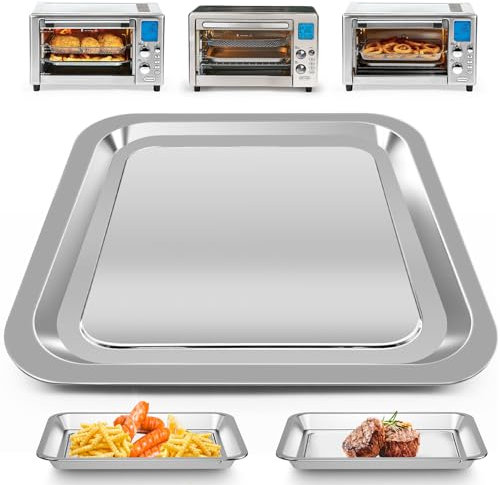 GXF Air Fryer Accessories for Emeril Lagasse Everyday 360 Air Fryer, 12''×10'' Stainless Steel Air Fryer Tray Replacement Parts Bake Pan, Not fit for Emeril Lagasse 25 QT 26 QT French Door Extra Large