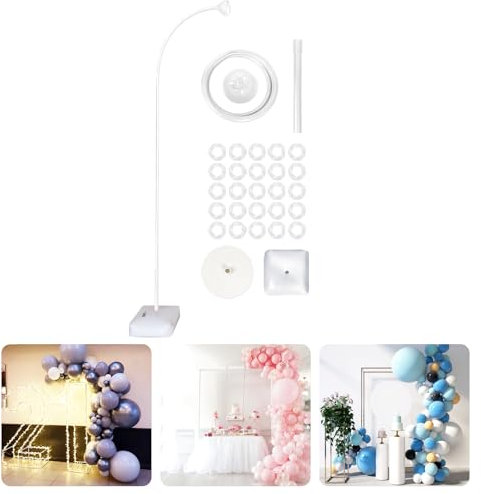 Support réglable pour arche de ballons de 2,6 m, kit de cadre pour demi-arche de ballons avec base pour sol (blanc)