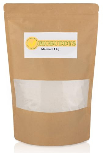 Feines Meersalz 1 kg | Aus Portugal ohne Rieselmittel, für Kochen, Würzen, Marinaden, Brot und Tischsalz