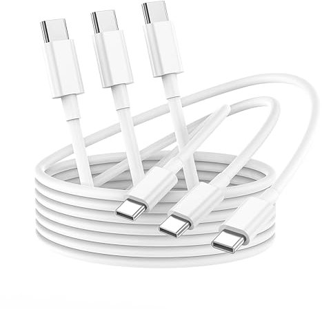 UIIZIBVKJZ for Apple USB C to USB C Charger Cable 100W 2M 3Pack Type C Lead Fast USBC Charging for iPhone 16/15 Pro/15 Plus/15 Pro Max for MacBook Pro/Air 2020 for iPad Pro 2020/Air 5 Long USBC Charge