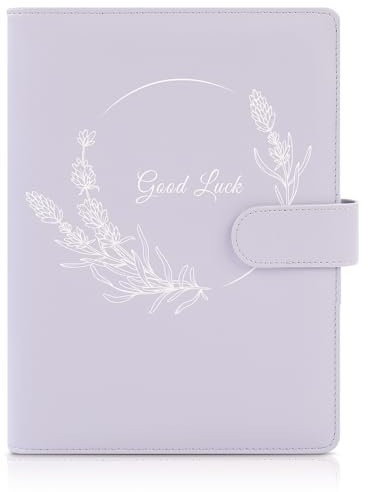 SKYDUE A5 Binder, A5 Ringbuch Kunstleder, Ringbuch A5 Nachfüllbar, Budget Binder A5, Notizbuch A5(Innenpapier Nicht Enthalten), Organizer A5 Für Büro Schule Und Reisearbeit(Hellviolett)
