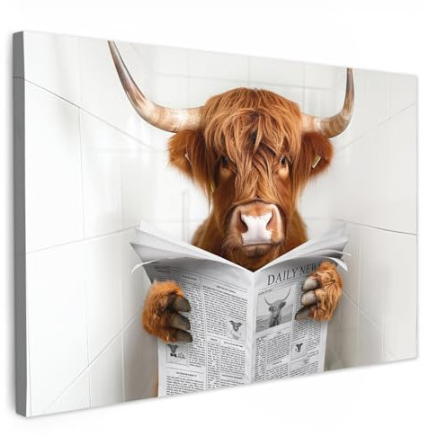 MuchoWow© Wandbilder 120x80 cm Schlafzimmer Home Deko Wohnung Bild Badezimmer WC Toilette Fotoleinwand Wand Bilder Leinwand Wall Decor Vintage - Elefant - Badewanne - Schaumstoff - Wildlife