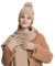 Generisch Mütze Herren Damen Strickmützen Festival Classic Beanie Elastizität Warme Wintermütze Elegant Weich Sportmütze Outdoor Winter Mit Schal Und Handschuhe Haube 3-Teiliges Set Caps Fischermütze