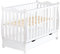 moto-MOLTICO Gitterbett Babybett 2in1 60x120 mit Schublade Schlupfsprossen und Lattenrost Höhenverstellbar Umbaubar zum Juniorbett für Mädchen und Junge - Weiß