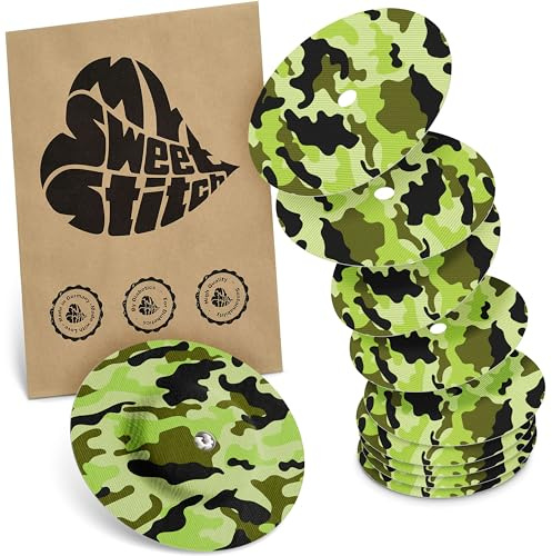 MySweetStitch - FreeStyle Libre 1/2 Overpatch 10x Fixierpflaster rund, extra starker Halt über dem Sensor, wasserfest & hautfreundlich, hypoallergen, Made in Germany, Camouflage