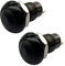 LOLPALONE 2 x Ein-Aus-Druckknopfschalter, wasserdicht, 12 mm, SPST 2 A, IP67, Schwarz