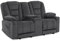 M MCombo Elektrisch 2 Sitzer Sofa mit Schlaffunktion, 2er Relaxsofa mit Taste 150° Verstellbar, Kinosessel mit Liegefunktion, Konsole & USB & Getränkehalter, 7009 (Grau)