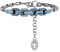 Konplott: Armband Industrial Snake, modernes Gliederarmband mit Baguette-Kristallsteinen, für Damen/Frauen (blau)