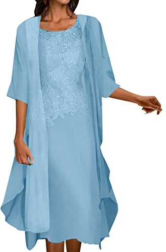 Robe de Mariage Dentelle Grande Taille Robe Soiree Mousseline Manches Longues Cocktail Dress Femmes Chic Et Glamour Dresses Cardigan Ensemble 2pcs Noir Gris à 4XL