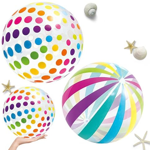 2 Stück Wasserball Aufblasbar,40cm Beachball Wasserblasenball,Wasserspielzeug Pool Spielzeug Kinder Wasserbälle,Schwimmkugeln Bunt,Aufblasbarer Ball Wasserball Kinder Schwimmbad Spielzeug Strandball